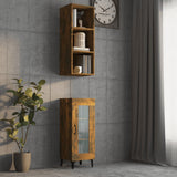 NNEVL Wall Cabinet Smoked Oak 34.5x32.5x90 cm Engineered Wood