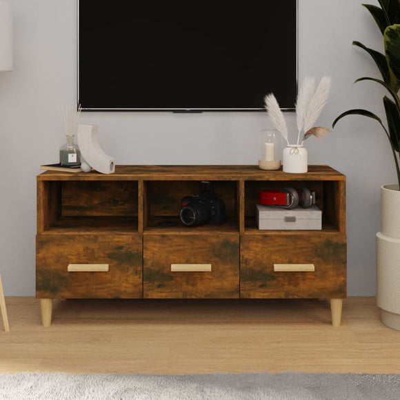 NNEVL TV Cabinet Smoked Oak 102x36x50 cm Engineered Wood