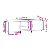 NNEVL TV Cabinet Smoked Oak 150x30x50 cm Engineered Wood
