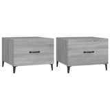 NNEVL Coffee Tables with Metal Legs 2 pcs Grey Sonoma 50x50x40 cm
