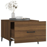 NNEVL Coffee Tables with Metal Legs 2 pcs Brown Oak 50x50x40 cm