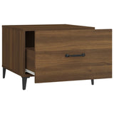 NNEVL Coffee Tables with Metal Legs 2 pcs Brown Oak 50x50x40 cm