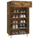 NNEVL Shoe Cabinet Smoked Oak 60x35x105 cm Engineered Wood