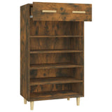NNEVL Shoe Cabinet Smoked Oak 60x35x105 cm Engineered Wood