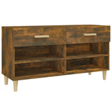 NNEVL Shoe Cabinet Smoked Oak 102x35x55 cm Engineered Wood