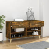NNEVL Shoe Cabinet Smoked Oak 102x35x55 cm Engineered Wood