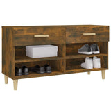 NNEVL Shoe Cabinet Smoked Oak 102x35x55 cm Engineered Wood