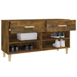 NNEVL Shoe Cabinet Smoked Oak 102x35x55 cm Engineered Wood
