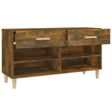 NNEVL Shoe Cabinet Smoked Oak 102x35x55 cm Engineered Wood