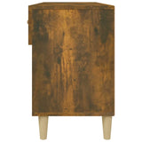 NNEVL Shoe Cabinet Smoked Oak 102x35x55 cm Engineered Wood