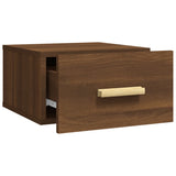 NNEVL Wall-mounted Bedside Cabinets 2 pcs Brown Oak 35x35x20 cm