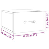 NNEVL Wall-mounted Bedside Cabinets 2 pcs Smoked Oak 35x35x20 cm