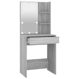 NNEVL Dressing Table with LED Grey Sonoma 60x40x140 cm