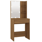 NNEVL Dressing Table with LED Brown Oak 60x40x140 cm