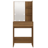 NNEVL Dressing Table with LED Brown Oak 60x40x140 cm