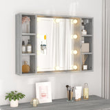 NNEVL Mirror Cabinet with LED Grey Sonoma 76x15x55 cm