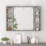 NNEVL Mirror Cabinet with LED Grey Sonoma 76x15x55 cm