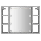 NNEVL Mirror Cabinet with LED Grey Sonoma 76x15x55 cm