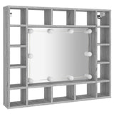 NNEVL Mirror Cabinet with LED Grey Sonoma 91x15x76.5 cm