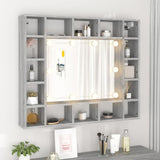 NNEVL Mirror Cabinet with LED Grey Sonoma 91x15x76.5 cm