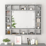 NNEVL Mirror Cabinet with LED Grey Sonoma 91x15x76.5 cm