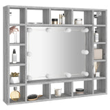 NNEVL Mirror Cabinet with LED Grey Sonoma 91x15x76.5 cm