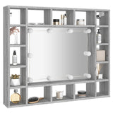 NNEVL Mirror Cabinet with LED Grey Sonoma 91x15x76.5 cm