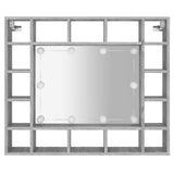 NNEVL Mirror Cabinet with LED Grey Sonoma 91x15x76.5 cm