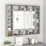 NNEVL Mirror Cabinet with LED Grey Sonoma 91x15x76.5 cm