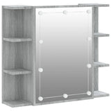 NNEVL Mirror Cabinet with LED Grey Sonoma 70x16.5x60 cm