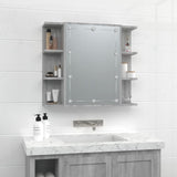 NNEVL Mirror Cabinet with LED Grey Sonoma 70x16.5x60 cm