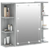 NNEVL Mirror Cabinet with LED Grey Sonoma 70x16.5x60 cm