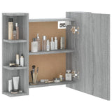 NNEVL Mirror Cabinet with LED Grey Sonoma 70x16.5x60 cm
