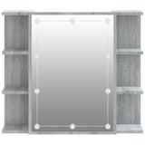NNEVL Mirror Cabinet with LED Grey Sonoma 70x16.5x60 cm