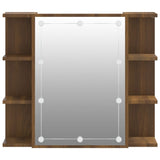 NNEVL Mirror Cabinet with LED Brown Oak 70x16.5x60 cm