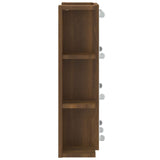 NNEVL Mirror Cabinet with LED Brown Oak 70x16.5x60 cm
