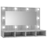 NNEVL Mirror Cabinet with LED Grey Sonoma 90x31.5x62 cm