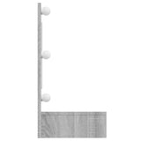 NNEVL Mirror Cabinet with LED Grey Sonoma 90x31.5x62 cm