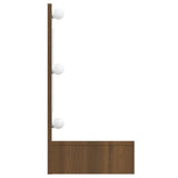 NNEVL Mirror Cabinet with LED Brown Oak 90x31.5x62 cm