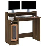 NNEVL Desk with LED Lights Brown Oak 97x45x90 cm Engineered Wood