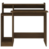 NNEVL Desk with LED Lights Brown Oak 97x45x90 cm Engineered Wood