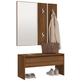 NNEVL Hallway Furniture Set Brown Oak Engineered Wood