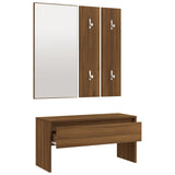 NNEVL Hallway Furniture Set Brown Oak Engineered Wood