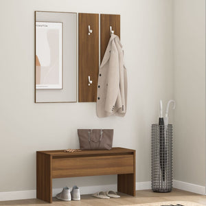 NNEVL Hallway Furniture Set Brown Oak Engineered Wood