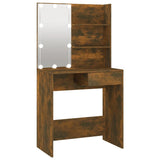 NNEVL Dressing Table with LED Smoked Oak 74.5x40x141 cm