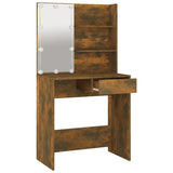 NNEVL Dressing Table with LED Smoked Oak 74.5x40x141 cm