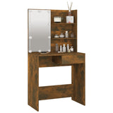 NNEVL Dressing Table with LED Smoked Oak 74.5x40x141 cm