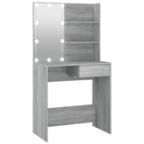 NNEVL Dressing Table with LED Grey Sonoma 74.5x40x141 cm