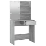 NNEVL Dressing Table with LED Grey Sonoma 74.5x40x141 cm