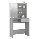 NNEVL Dressing Table with LED Grey Sonoma 74.5x40x141 cm